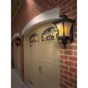 Gallery Collection 8 ft. x 7 ft. 6.5 R-Value Insulated Desert Tan Garage Door with Wrought Iron Window