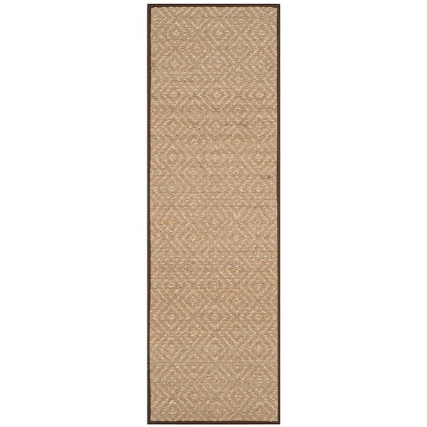 SAFAVIEH Natural Fiber Beige/Brown 3 ft. x 8 ft. Border Runner Rug