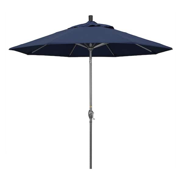 California Umbrella 9 ft. Hammertone Grey Aluminum Market Patio ...