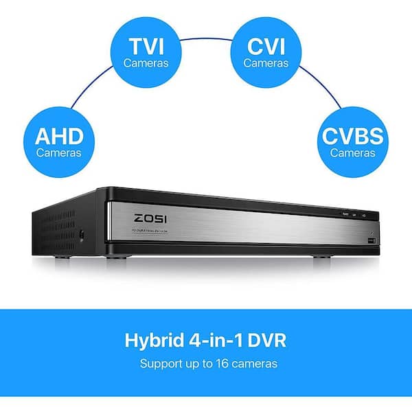 ZOSI 1080p 16-Channel Surveillance DVR Recorder Security 4TB Hard