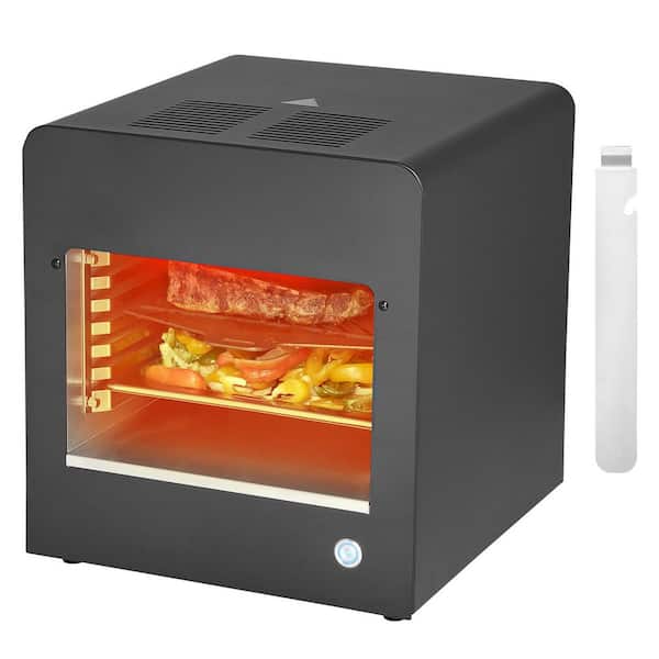 1800W Electric Steak Grill, Portable Propane Grill in Black, Smokeless Infrared Broiler, Stainless Steel Cooker for BBQ