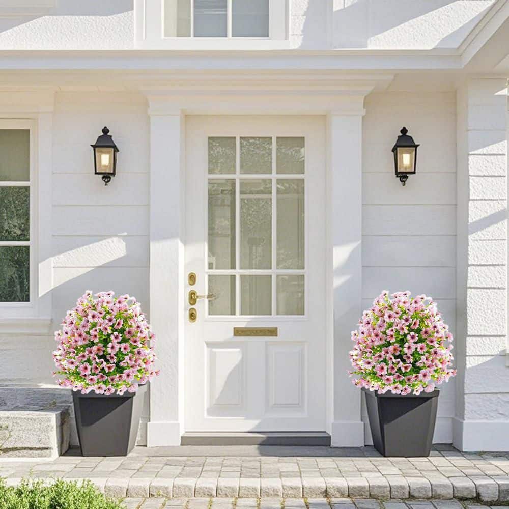 1.97 ft. 2-Piecess Artificial Bushes for Outdoors with Ground Spike, Fabric Artificial Tree Flowers UV Resistant, Yellow price history on PriceWatchPro