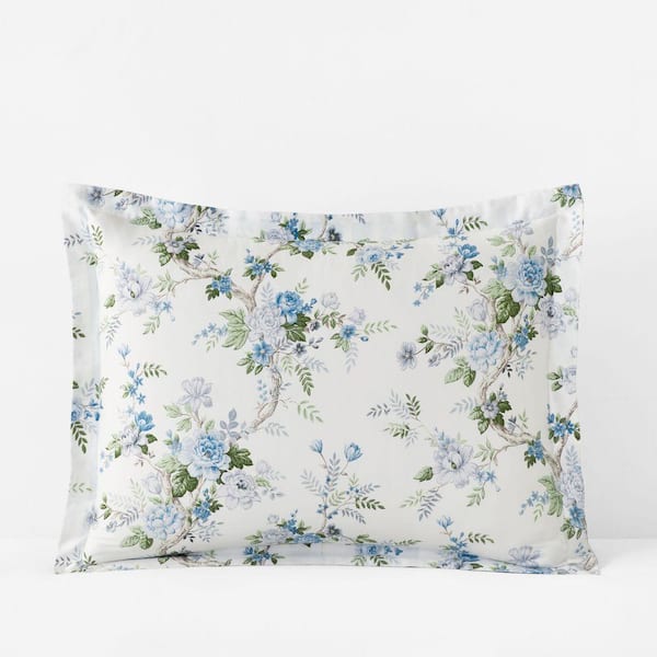 Legends Hotel Manor Floral Blue Sateen King Sham