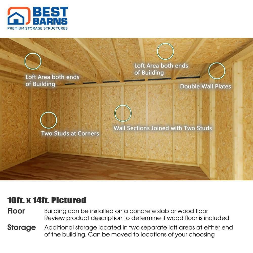 Northwood 10' x 14' Brown Wood Storage Shed Kit with Windows