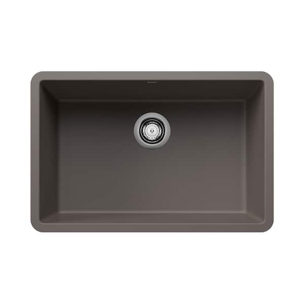 Blanco Precis Silgranit 27 in. Undermount Single Bowl Soft White Granite Composite Kitchen Sink