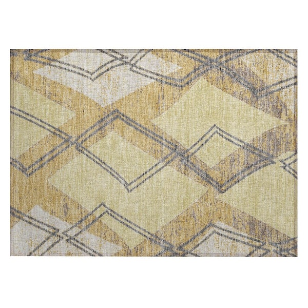 Chantille Machine Washable Indoor/Outdoor Abstract ACN2909 Wheat 3 ft. x 4 ft. Area Rug