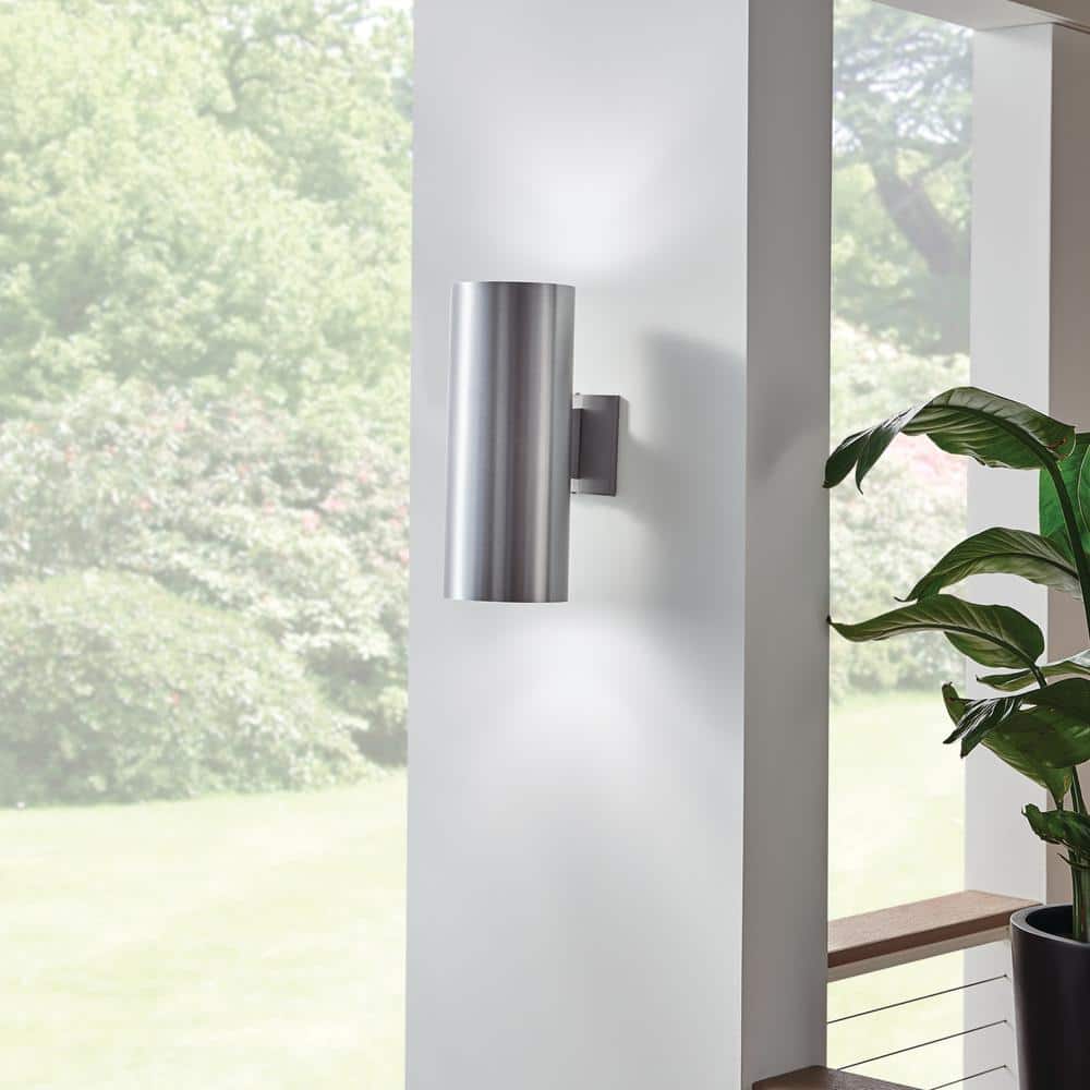 Brushed Aluminum Modern Cylinder Wall Sconce