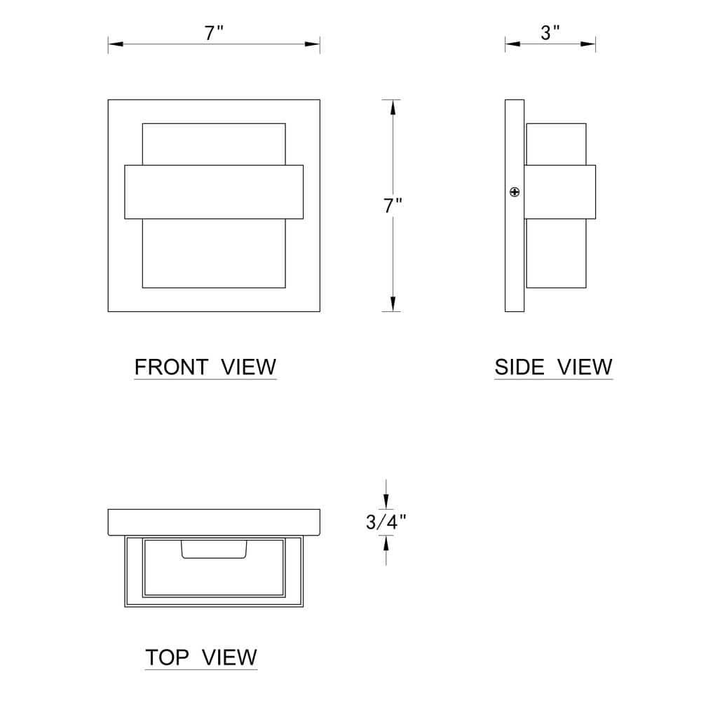 Tiered Matte Black Aluminum LED Outdoor Wall Sconce