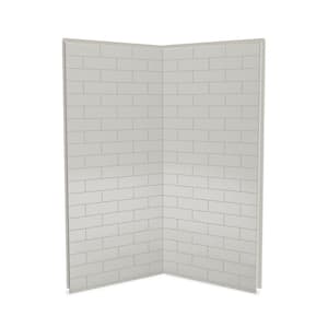 Utile Metro 36 in. W x 80 in. H Direct-to-Stud Fiberglass Shower Wall Set for Corner in Soft Grey, 2 Panels