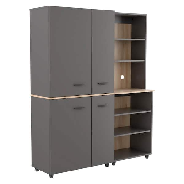 Proforte 2-Piece Garage Storage System in Dark Gray and Maple (55.1 in. W x 66.1 in. H x 15.4 in. D)