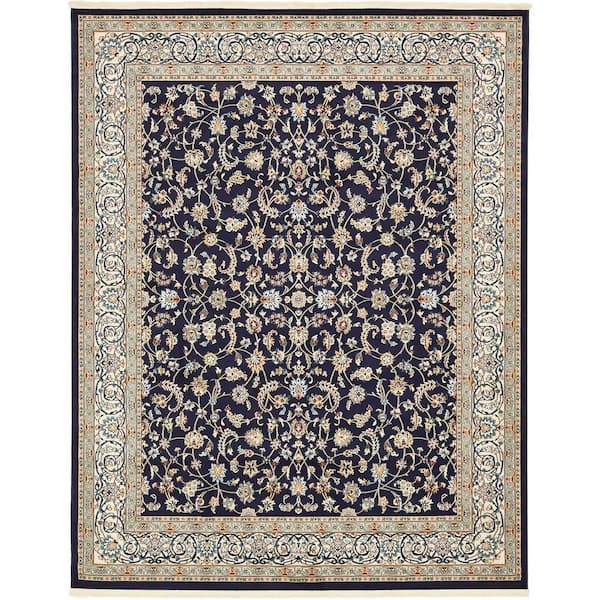 Unique Loom Narenj Leeds Navy Blue 8' 0 x 10' 0 Area Rug