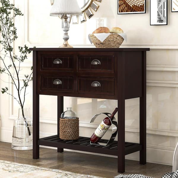 espresso console table with storage