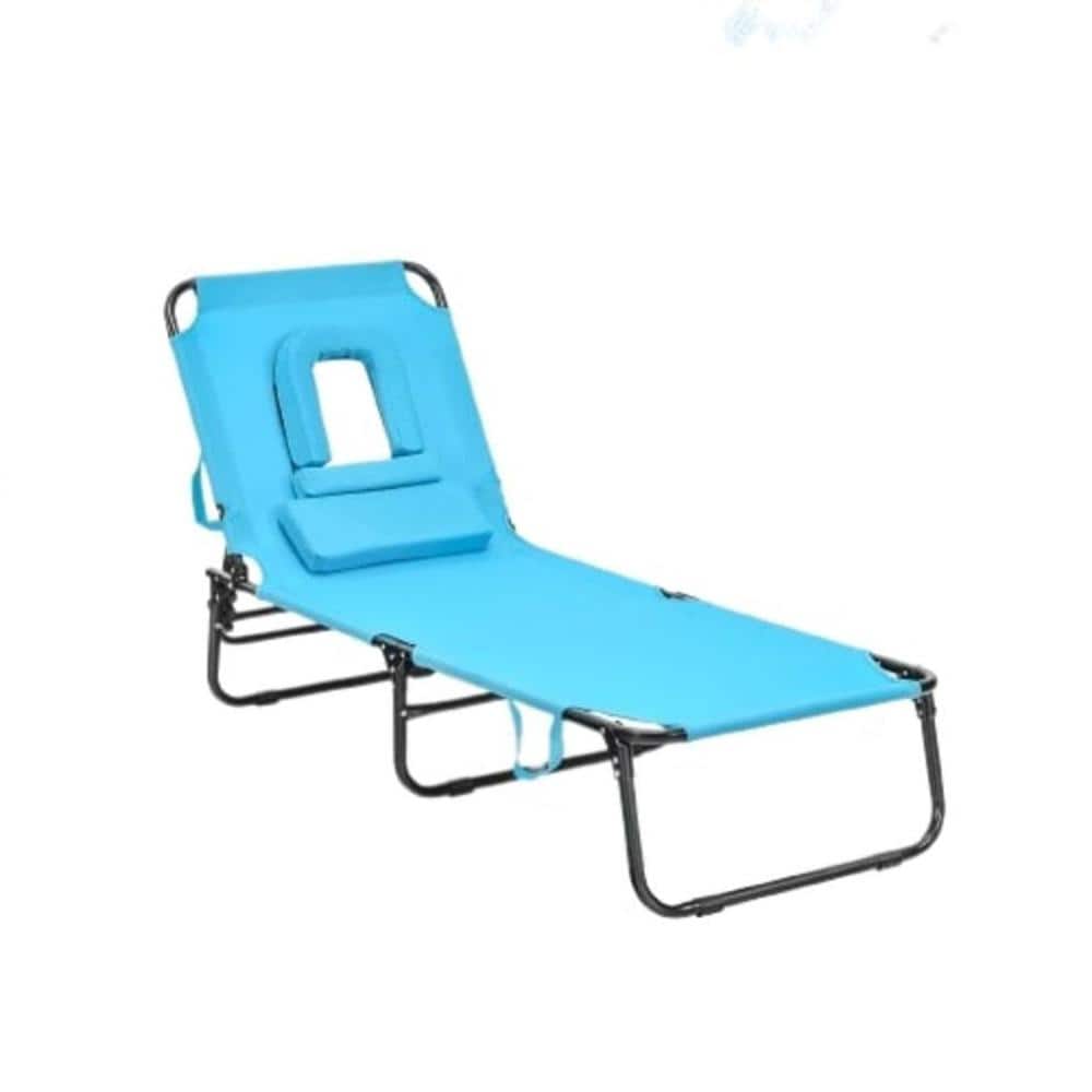 cenadinz Outdoor Folding Chaise Lounge Chair Adjustable Patio Beach