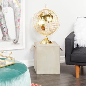 24 in. Gold Stainless Steel Glam Decorative Globe