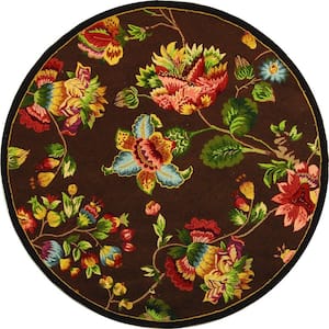 Chelsea Brown 4 ft. x 4 ft. Round Border Area Rug