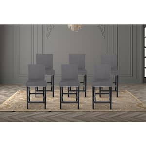 New Classic Furniture Celeste Gray Velvet Fabric Counter Side Chair with Nailhead Trim (Set of 6)