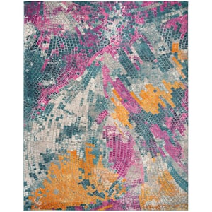 Madison Blue/Multi 10 ft. x 14 ft. Abstract Area Rug