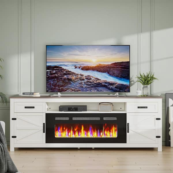 Sizzim 70 in. Freestanding Engineered Wood Electric Fireplace TV
