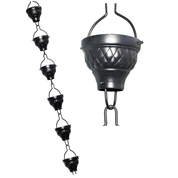 U-nitt 8.5 ft. Black Aluminum Lace Rain Chain 786/1062A