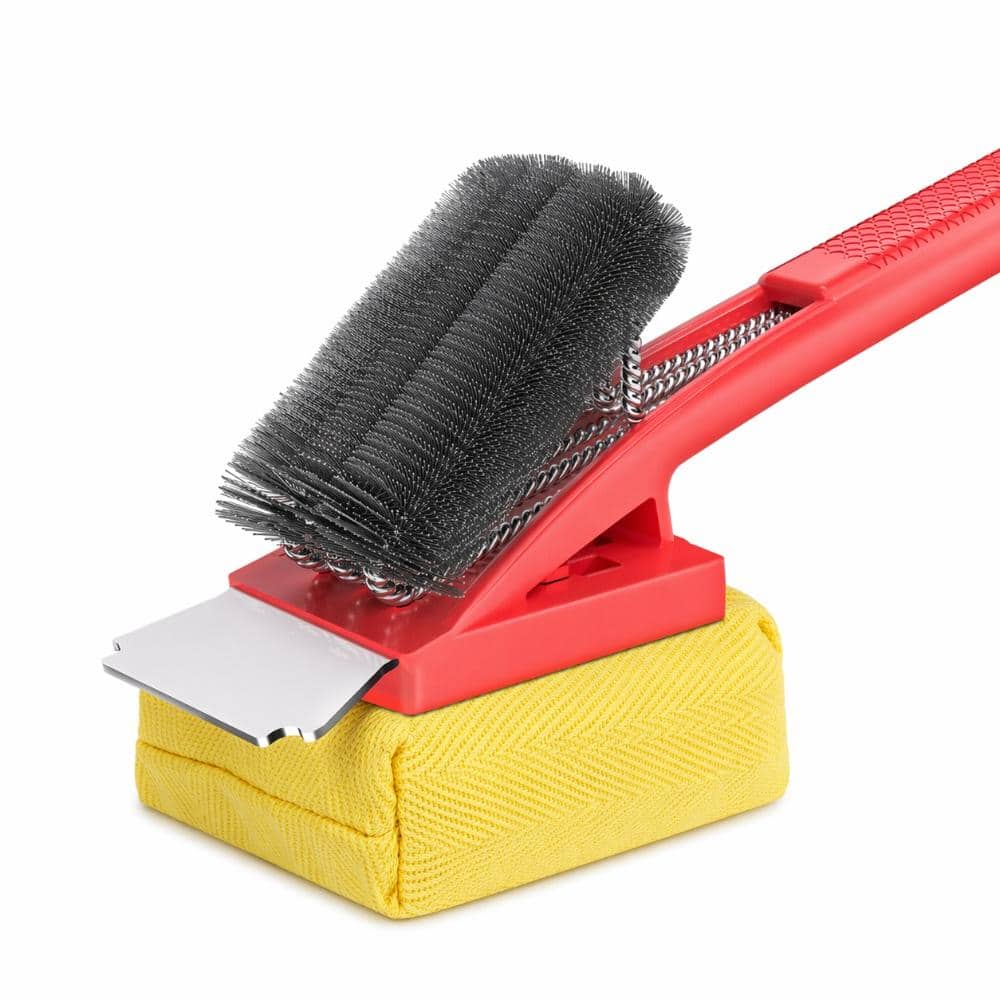BBQ Grill Brush with Scraper, Removable Wire Bristle Head, and 2 Steam Brush Pads for Gas and Charcoal Grill Grate price history on PriceWatchPro
