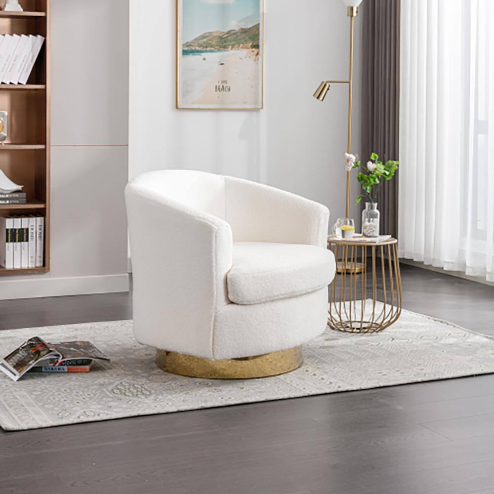 Chunky Boucle Ivory Andie Swivel Desk Chair