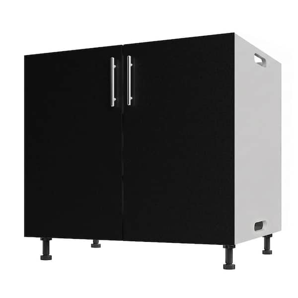 Miami Weatherboard 36 in. X 27 in. X 34.5 in Outdoor Base Cabinet Full Height in Pitch Black Matte