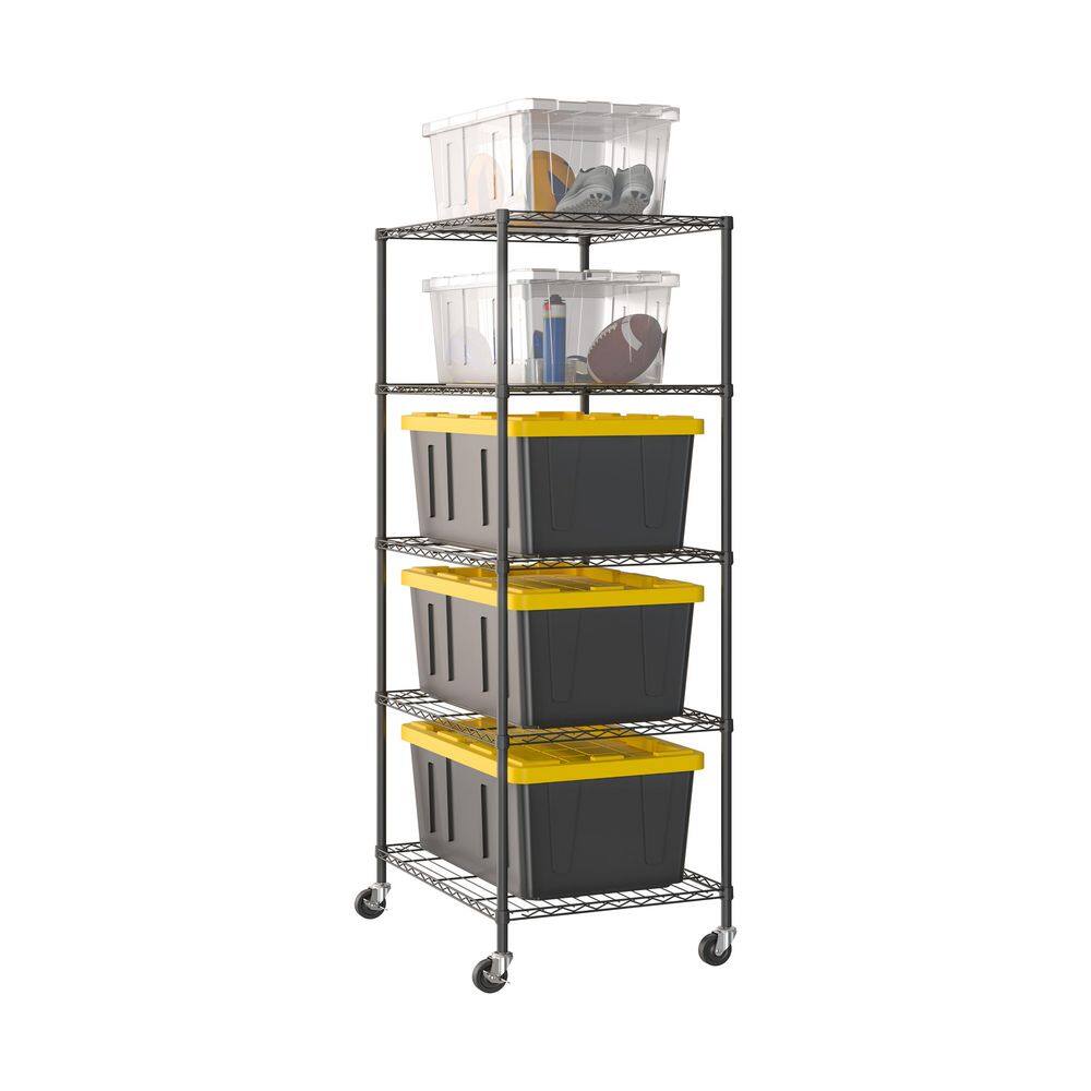 5-Tier Storage Tote Bin Shelving Rack, 25in. W x 33 in. D x 75 in. H, Black price history on PriceWatchPro