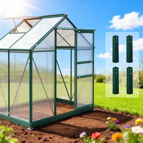 Tenleaf 74.8 in. W x 52 in. D x 79.1 in. H Green Aluminum Outdoor