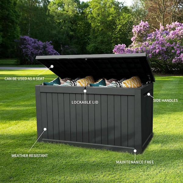 230 Gal. 57.9 in. x 32.3 in. x 33.7 in. Waterproof Black Resin XXL