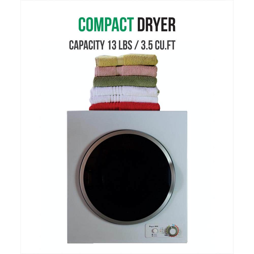 3 cu. ft Compact Electric Dryer with High Speed Turbo Fan and Automatic Wrinkle Guard