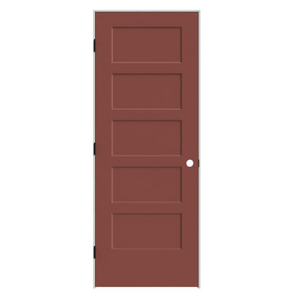 Masonite 24 in. x 80 in. 5-Panel Bayshore Right-Hand Solid Core Red Bluff Molded Composite Single Prehung Interior Door