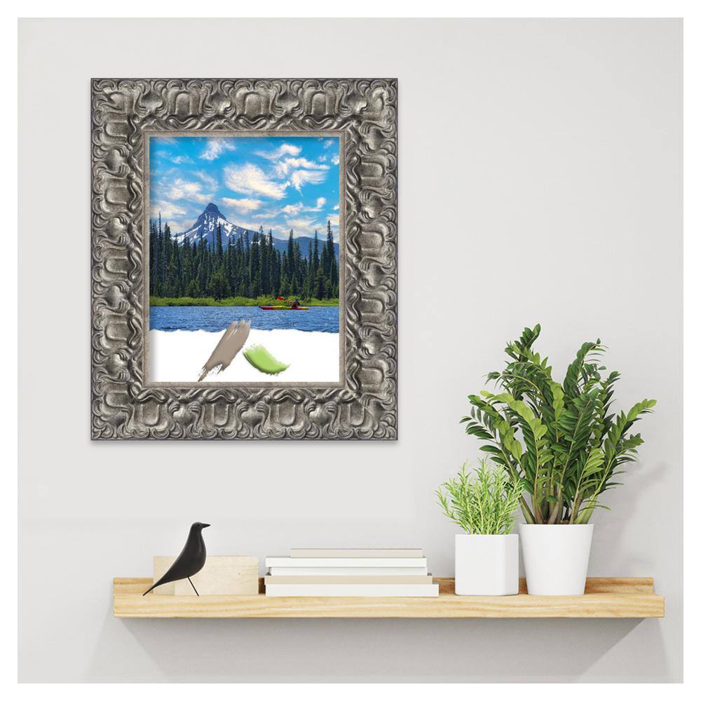 Antiqued Silver Luxor Wood Ornate Picture Frame