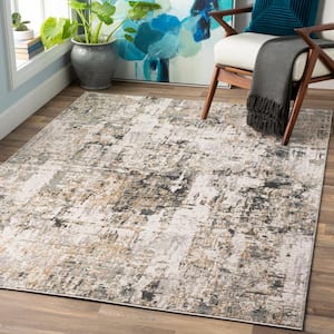 Fortunata Gray 9 ft. 3 in. x 12 ft. 3 in. Abstract Area Rug