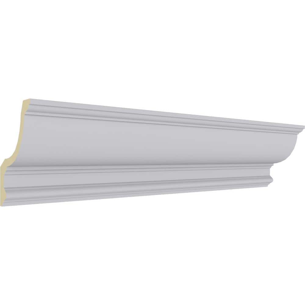 Maria 94.5" White Polyurethane Traditional Crown Moulding