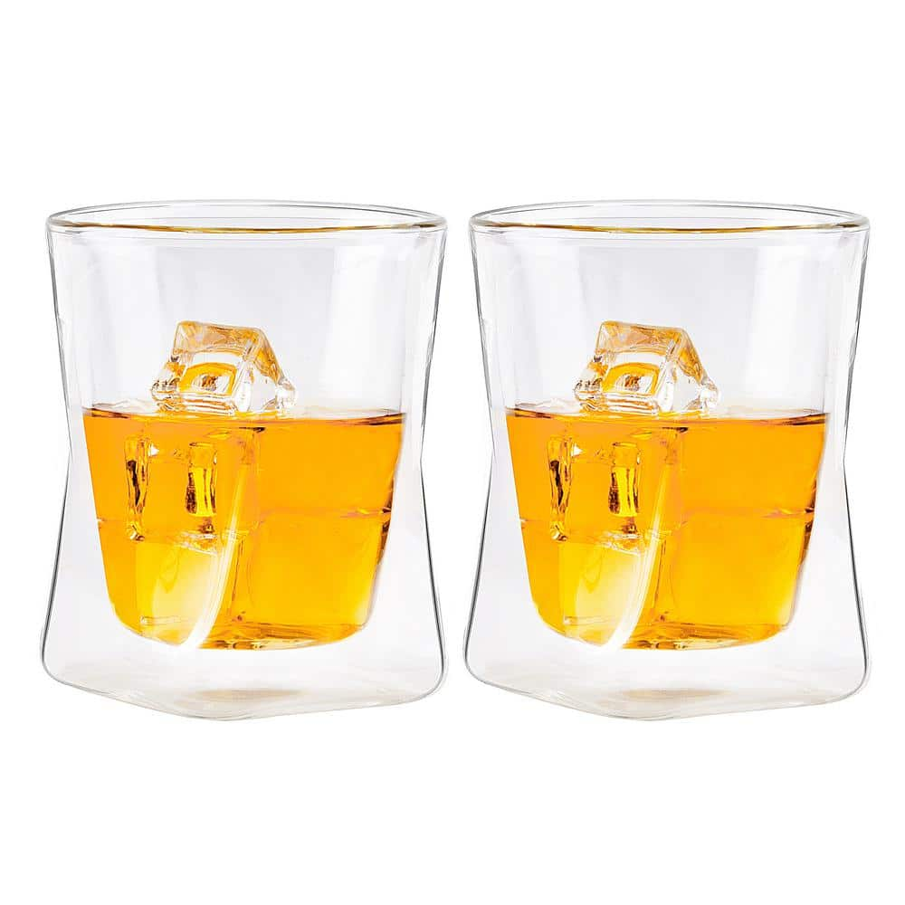 Ozeri Serafino Double Wall 16 oz. Iced Tea and Coffee Insulated Drinking  Glasses (Set of 2) DW16S-2 - The Home Depot