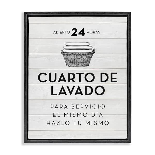Stupell Industries Vintage Laundry Ad Farmhouse by Lettered and Lined Black Floater Frame Typography Graphic Art Print 21 in. x 17 in.