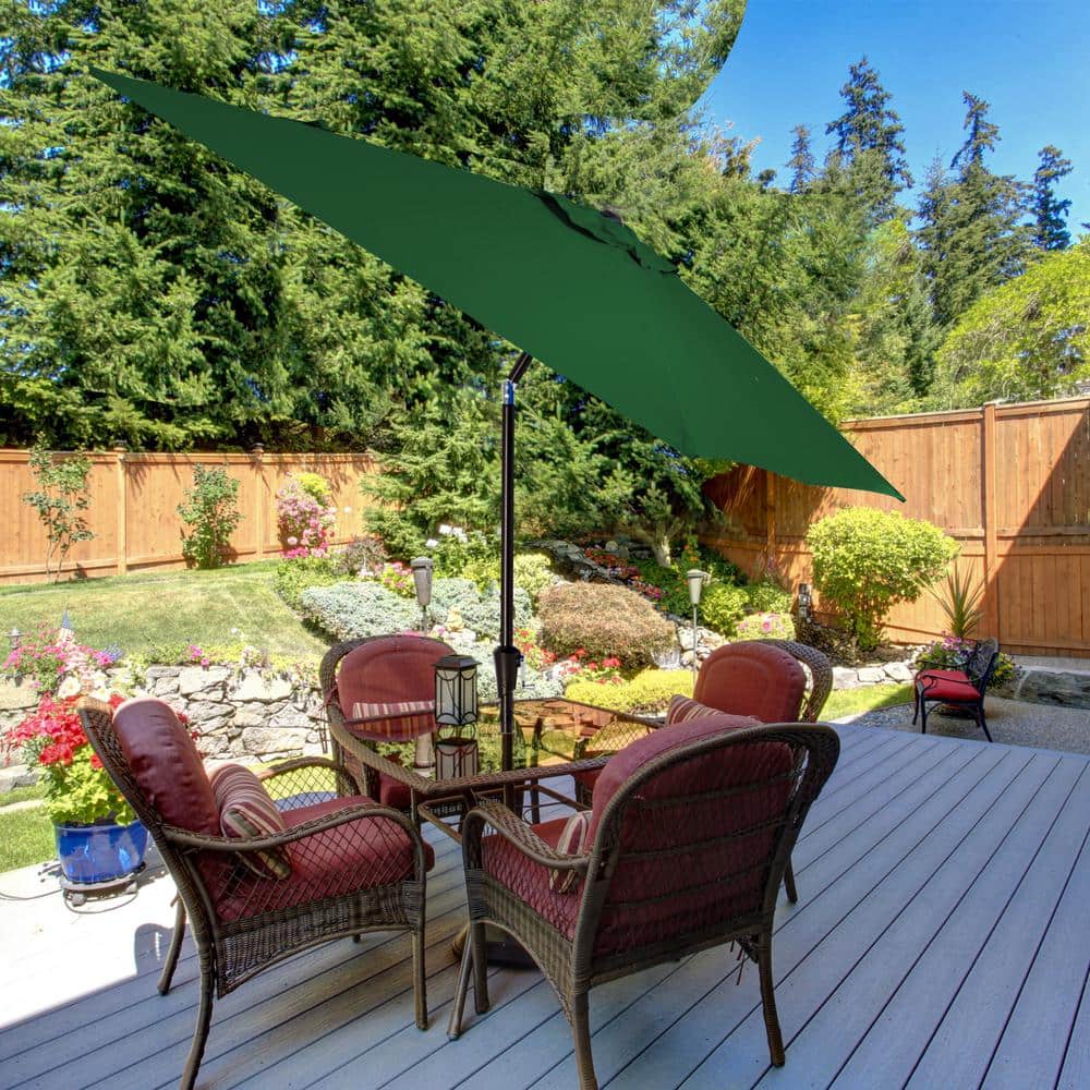7.5 ft. x 7.5 ft. Square Market Outdoor Patio Umbrella in Dark Green
