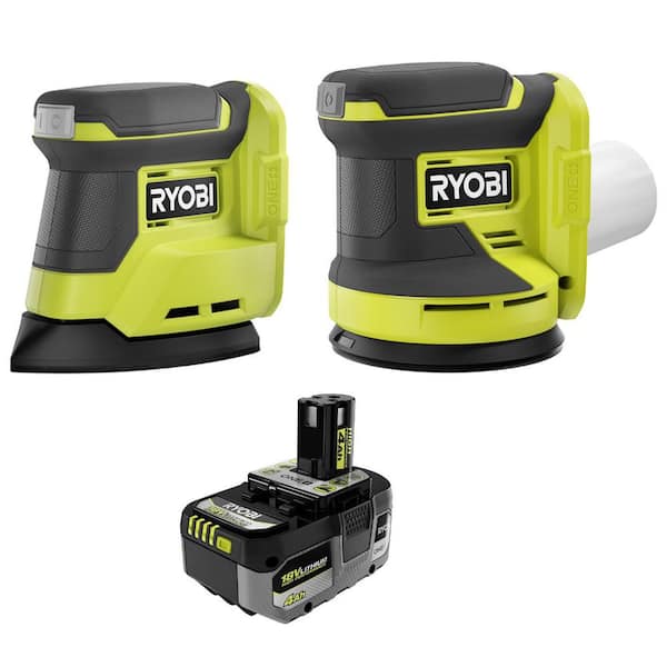 ONE+ 18V Cordless 2-Tool Combo Kit with Random Orbit Sander, Corner Cat Finish Sander, & 4Ah HIGH PERFORMANCE Battery