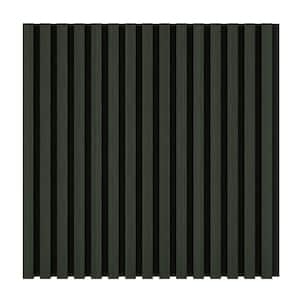 23.6 in. x 23.6 in. Natural Wood Black Color Square Wall Panels Decorative Sound Proof Panels Shiplap Panel (4-Pack)