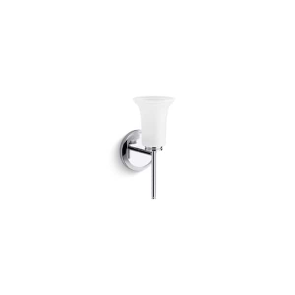 KOHLER Bellera 1-Light Polished Chrome Wall Sconce With Frosted Shade