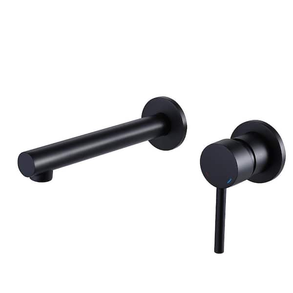 BWE Single-Handle Wall Mount Bathroom Faucet Tub Faucet Bathtub Filler Roman Tub Faucet Corrosion Resistant in. Matte Black
