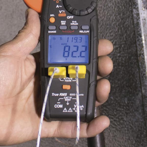 Type K Thermocouple Temperature Sensor 2-Flat-pin Plug HVAC Tool Multimeter Part 