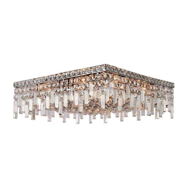 Worldwide Lighting Cascade collection 12-Light Chrome and Crystal Ceiling Light
