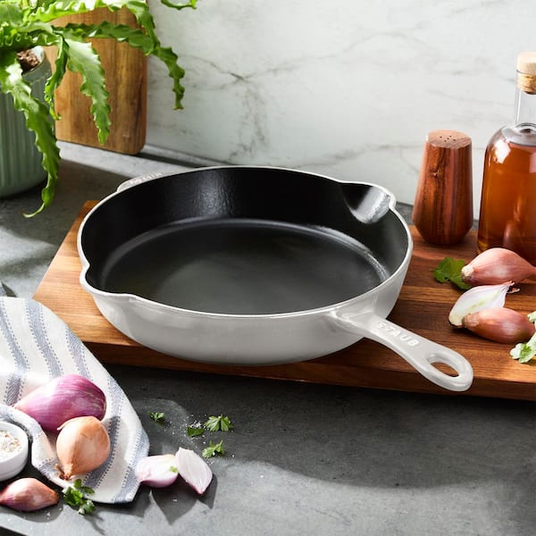 Staub Cast Iron 11 in. Traditional Skillet - White Truffle 1035060