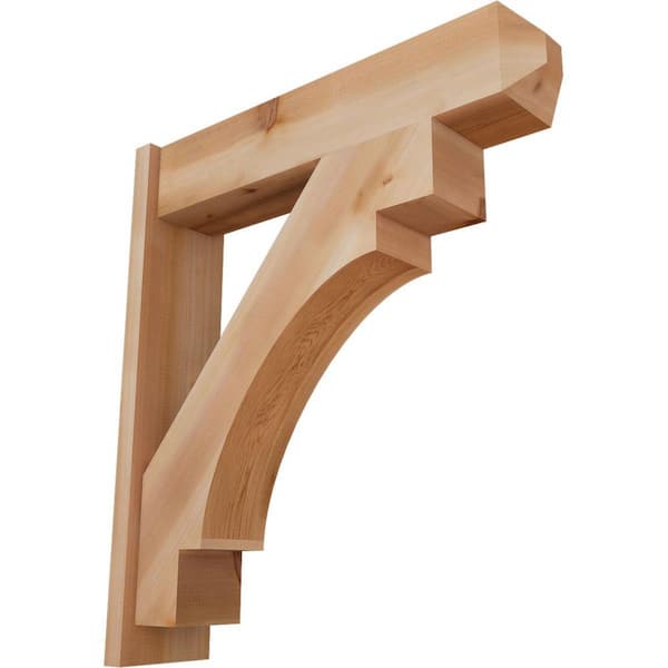 Ekena Millwork 8 in. x 36 in. x 32 in. Western Red Cedar Merced Craftsman Smooth Outlooker