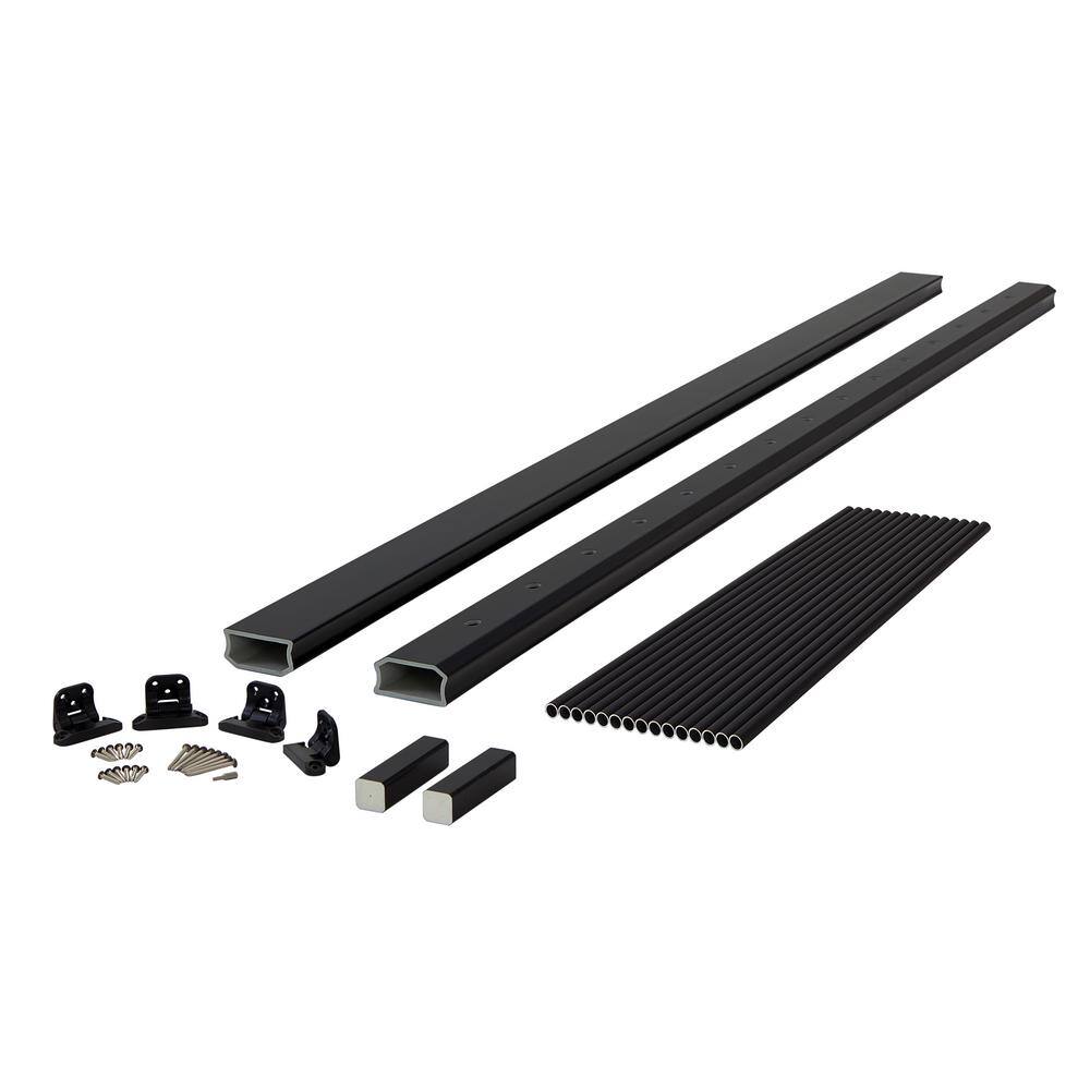 Fiberon BRIO 42 in. x 96 in. (Actual 42 in. x 94 in.) Black PVC Composite Stair Railing Kit w