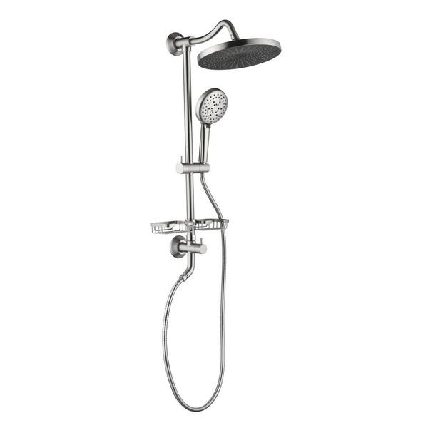 Aosspy 10 in. Single-Handle Round Shower Faucet with Shower Head and Handheld Sprayer in Brushed Nickel