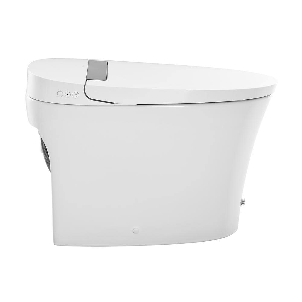Hugo White Ceramic Elongated Dual-Flush Smart Toilet