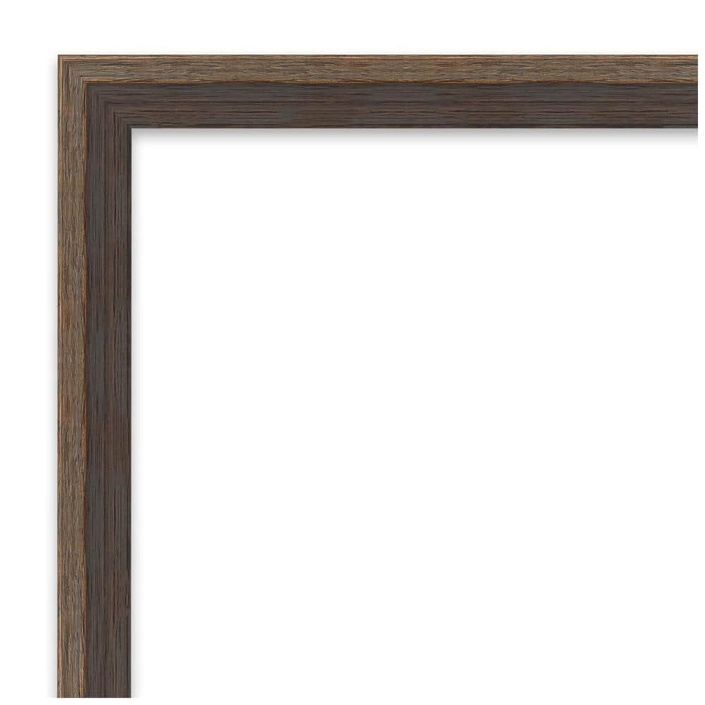 Mocha Brown Hardwood Rectangular Bathroom Vanity Mirror