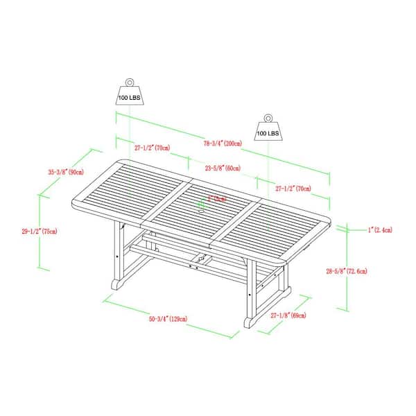 Walker Edison Furniture Company, Outdoor Dining Table Dimensions